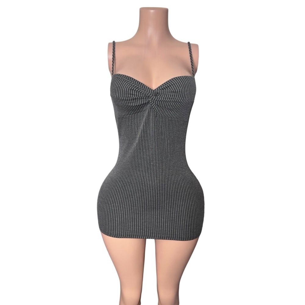 Women’s Ribbed Mini Dress — Black